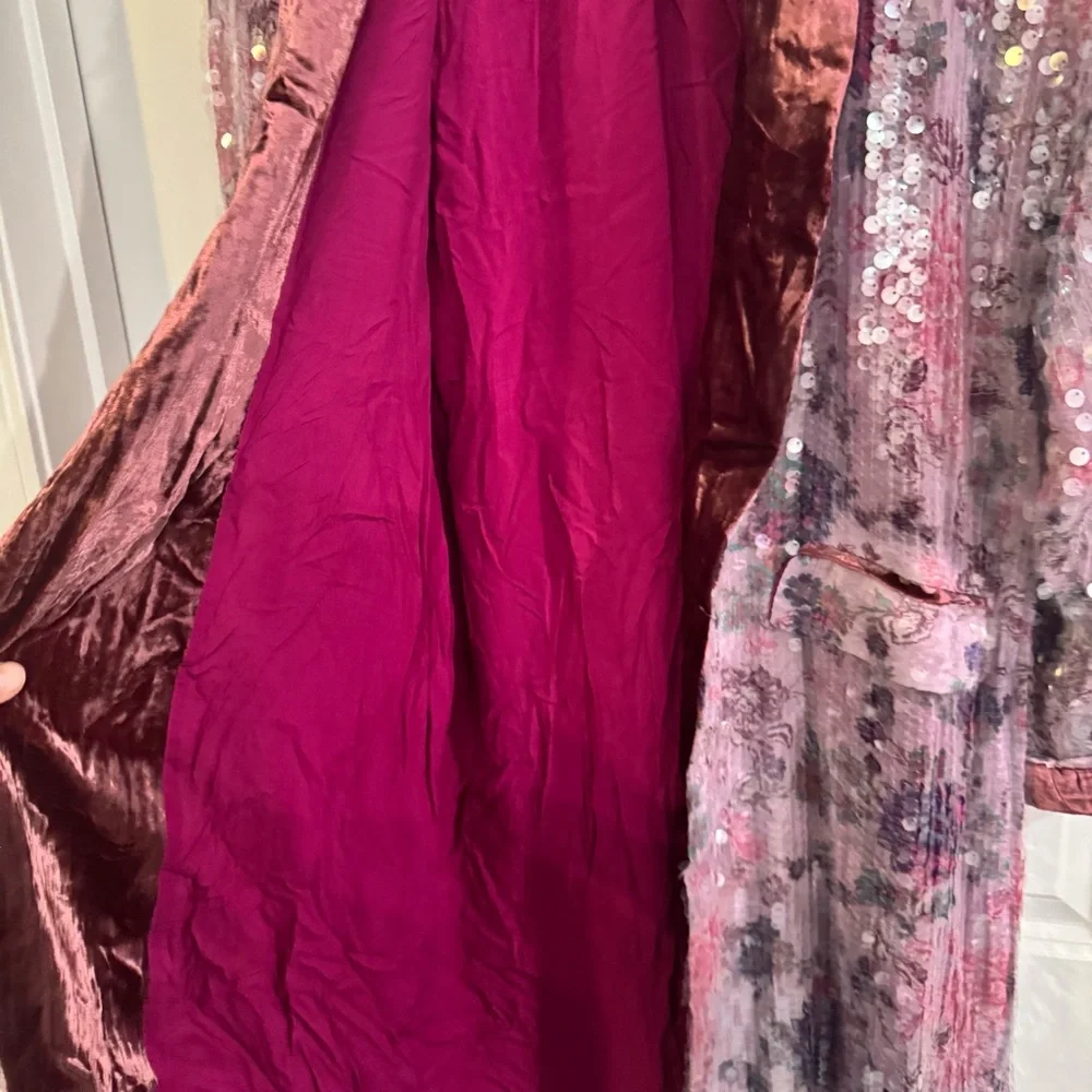 Free People Kealey Kimono Sequin in Pink Combo